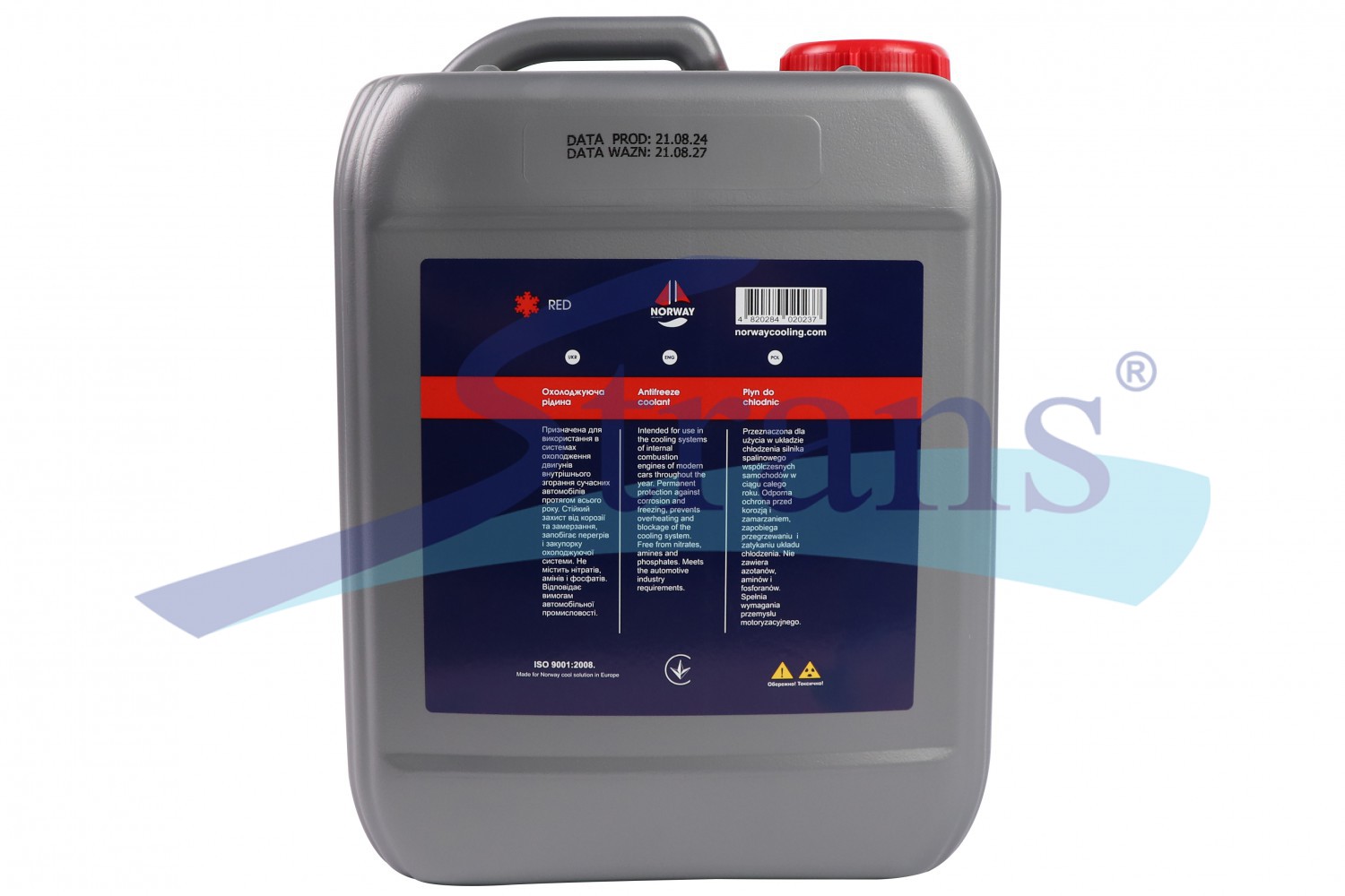 Антифриз Norway G12+ -37°C 5Л. (Червоний) Norwayg12Red5L купити в